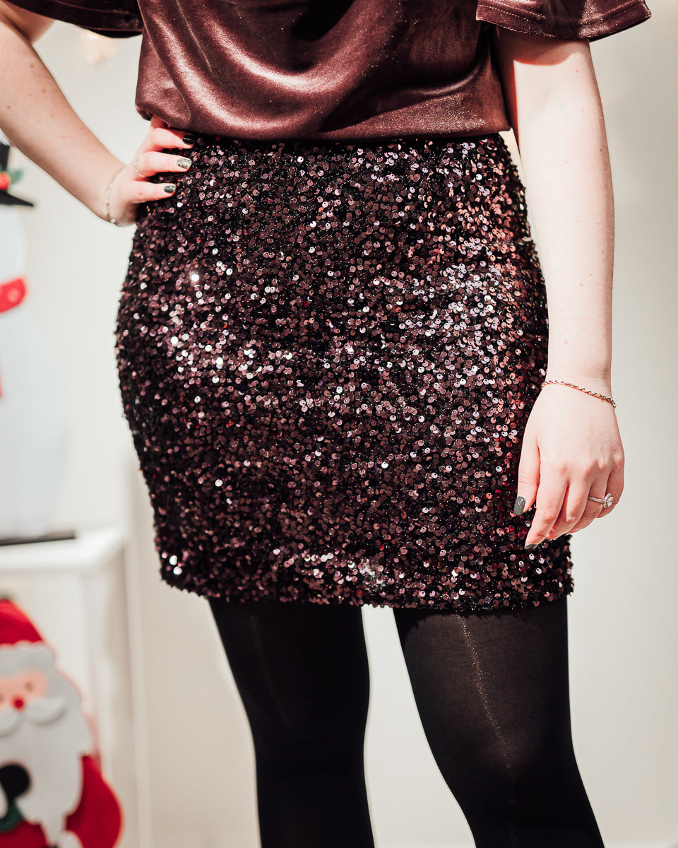 Paillet skirt fudge
