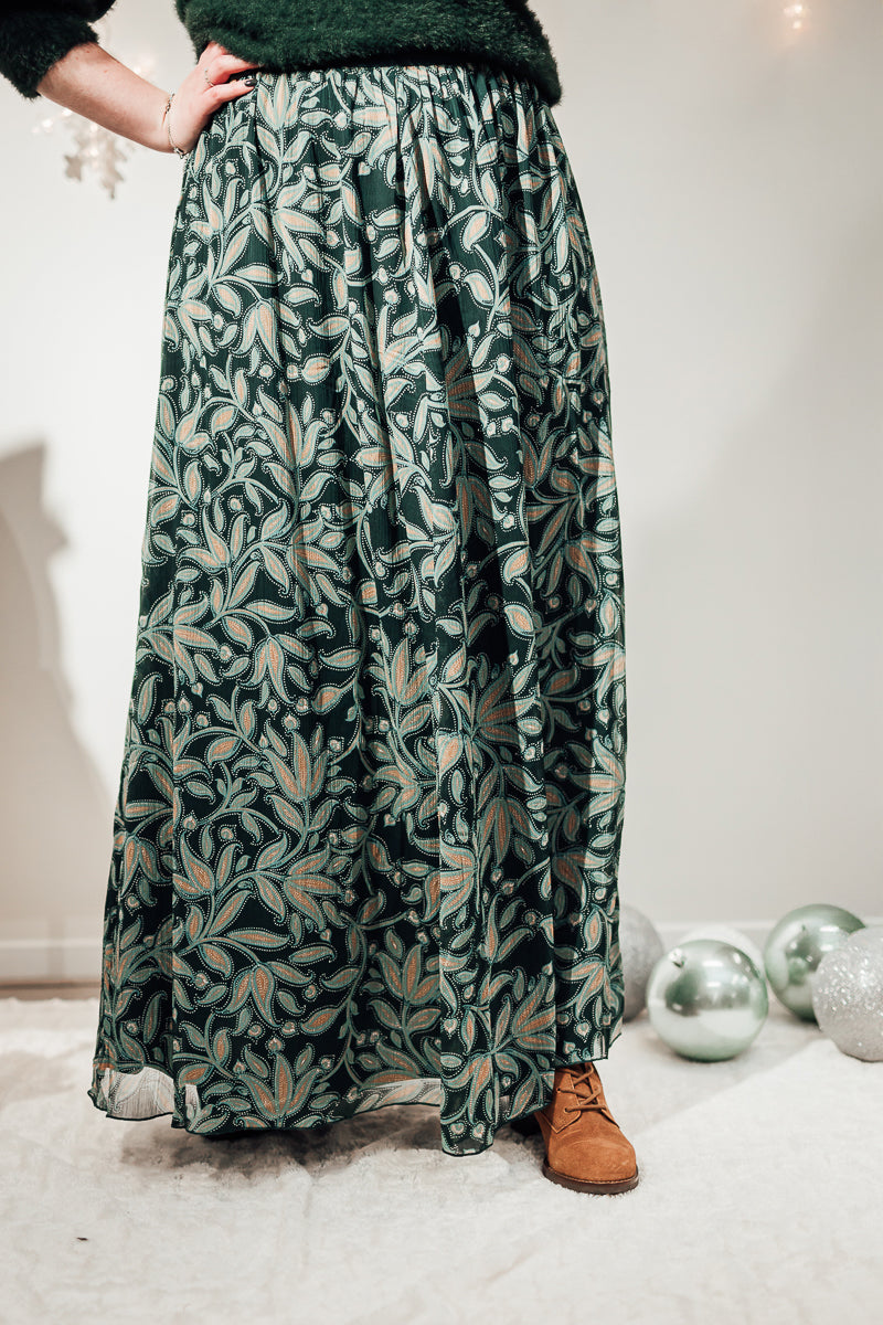 Milja maxi skirt pine autumn floral