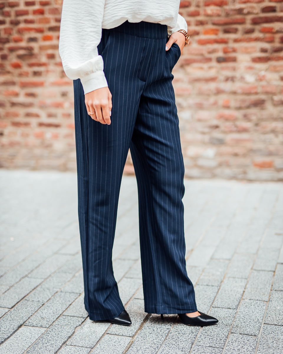 Midde pants navy pinstripe