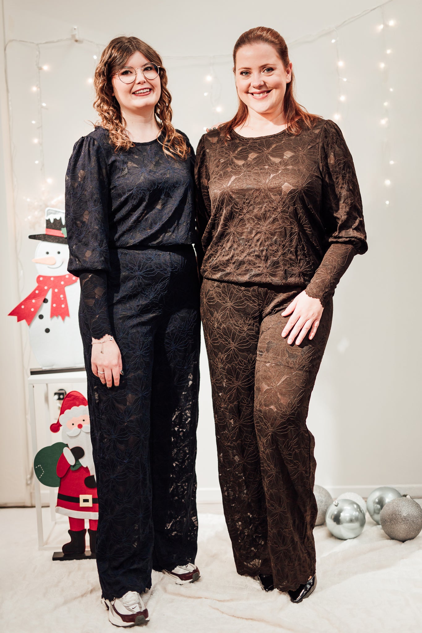 Mirabella lace pant donkerblauw of bruin