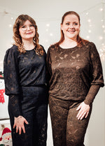 Mirabella lace blouse donkerblauw of bruin