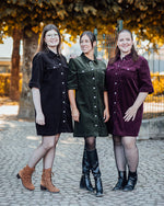 Shiraz dress bordeaux, khaki of donkerbruin