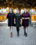Shiraz dress bordeaux, khaki of donkerbruin