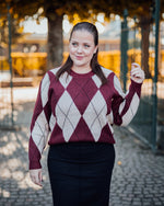 Argyle pullover burgundy