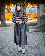 Lilli PU skirt coffee bean