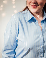 Mio lurex shirt chambray blue silver