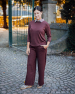 Blazer cropped pant rum raisin