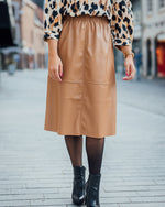 Savannah faux leather skirt toasted coconut