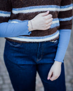 Tone rib t-shirt blue horizon