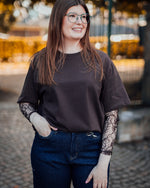Colum lace t-shirt coffee bean