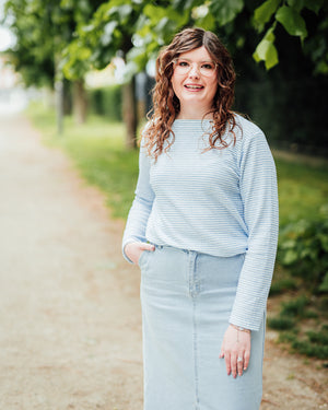 Jara t-shirt airy blue stripe