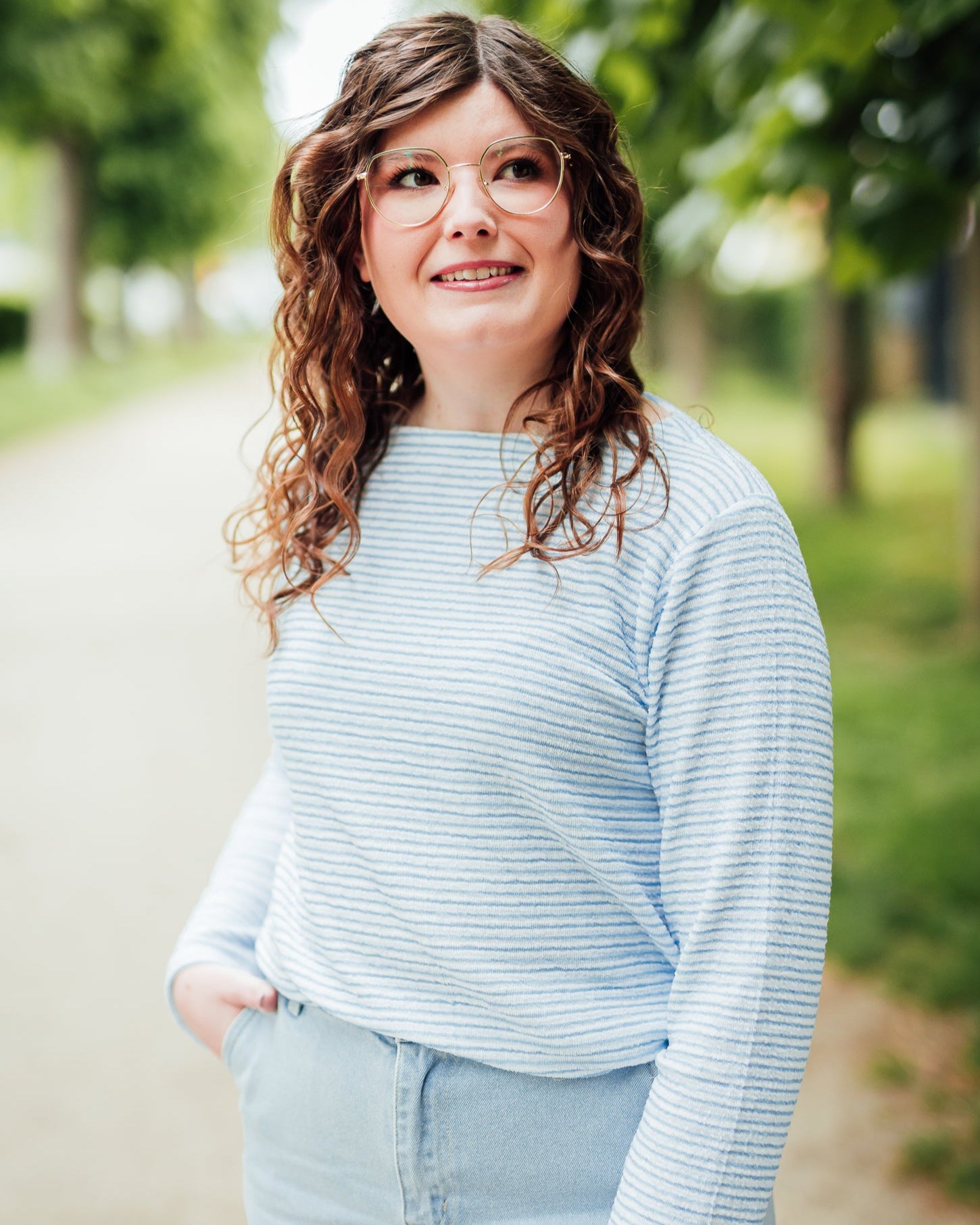 Jara t-shirt airy blue stripe
