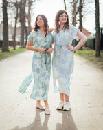 Troya midi dress groen of lichtblauw