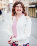 Manina structure cardigan marshmellow