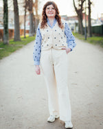 Nadika embroidered vest oyster