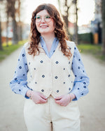 Nadika embroidered vest oyster