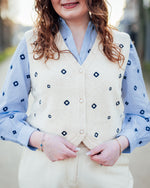 Nadika embroidered vest oyster
