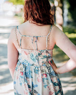 Lotus Greece strap dress blue leaf