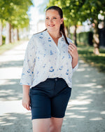 Tallie anglaise shirt blue flower