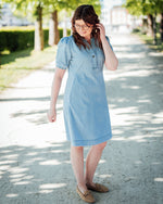 Berteline arpa dress light blue denim