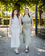 Sonal dress lurex lichtgroen of beige