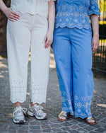 Marina ankle pant blauw of wit