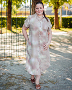 Falakka midi shirt dress woodsmoke check