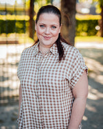 Falakka midi shirt dress woodsmoke check