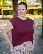 Salva crochet top oxblood red