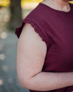 Salva crochet top oxblood red