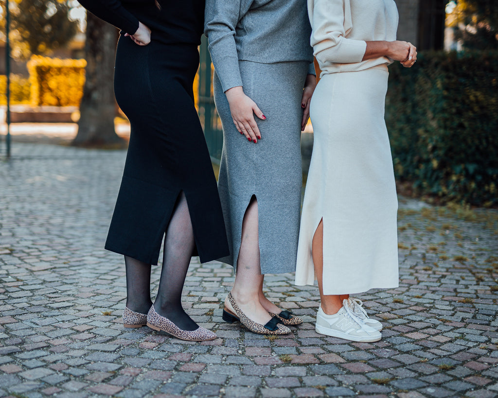 Prime knit skirt ecru, grijs of zwart