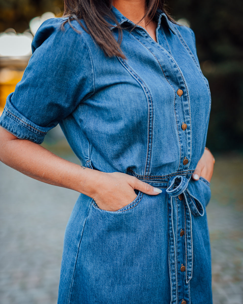 Estelle denim dress jasper blue