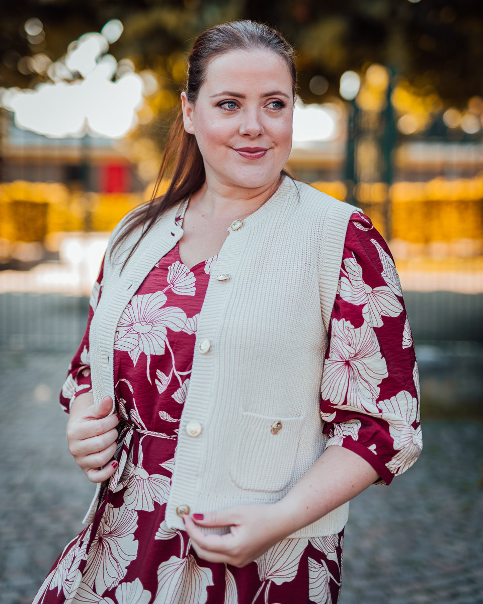 Stella vest ecru of donkerblauw