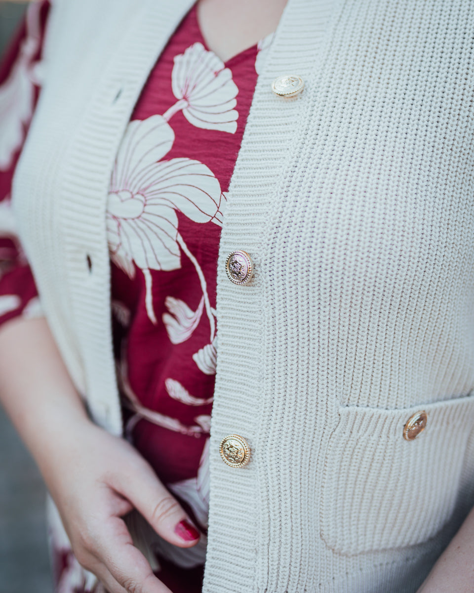 Stella vest ecru of donkerblauw