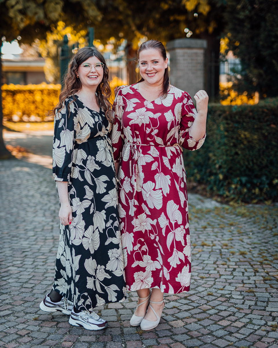 Troya midi dress black of cabernet