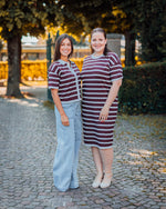 Likam knit dress striped chocolate