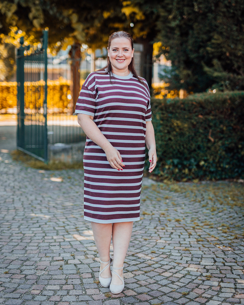Likam knit dress striped chocolate