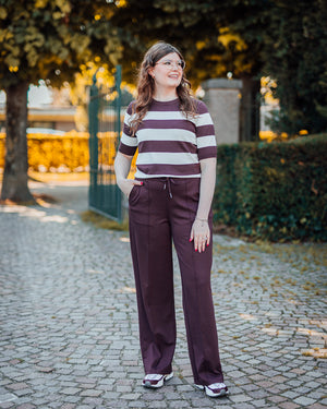 Lizza striped knit fudge-wit