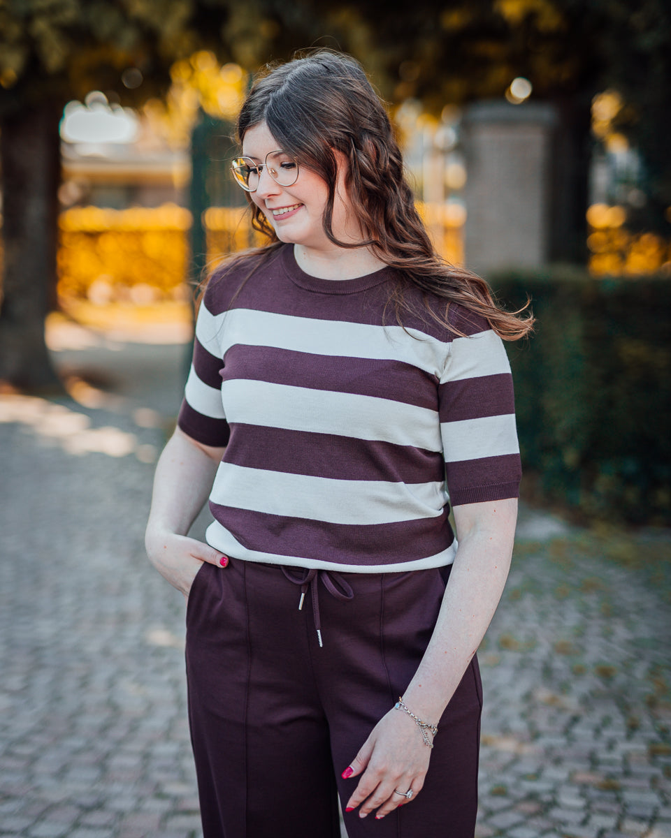 Lizza striped knit fudge-wit