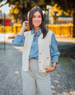 Stella vest ecru of donkerblauw