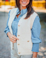 Stella vest ecru of donkerblauw