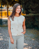 Stella vest ecru of donkerblauw