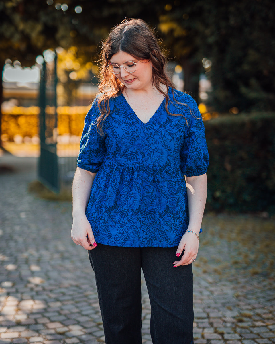 Taylar peplum blouse victoria blue