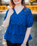 Taylar peplum blouse victoria blue