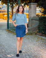 Dela short sleeve pull blue heaven