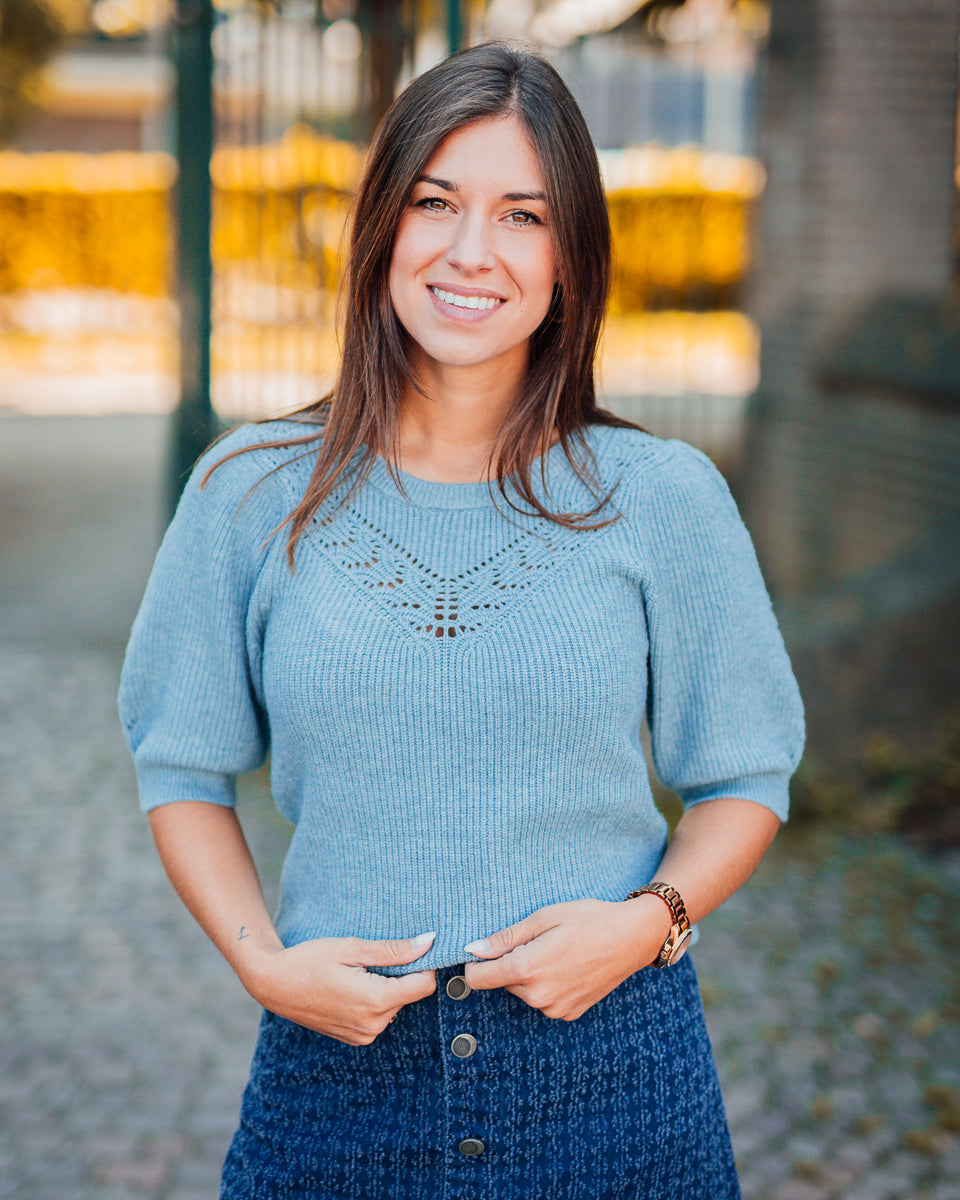 Dela short sleeve pull blue heaven