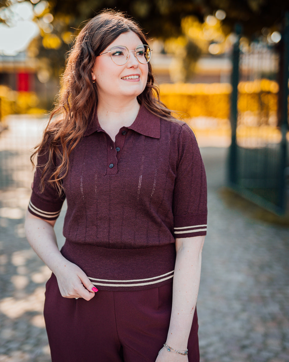 Leslie polo lurex decadent chocolate