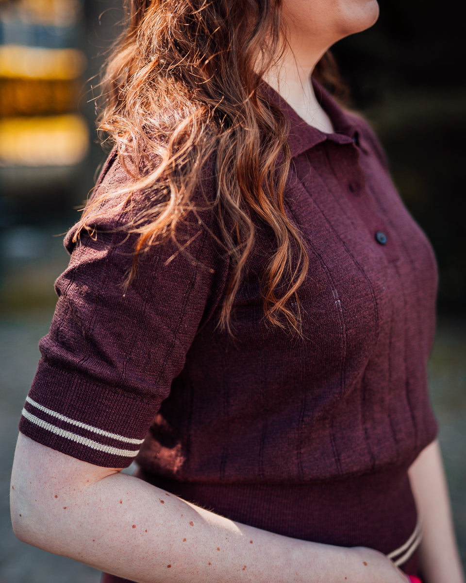 Leslie polo lurex decadent chocolate