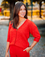 Loucle cardigan tangerine tango