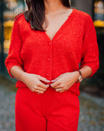 Loucle cardigan tangerine tango